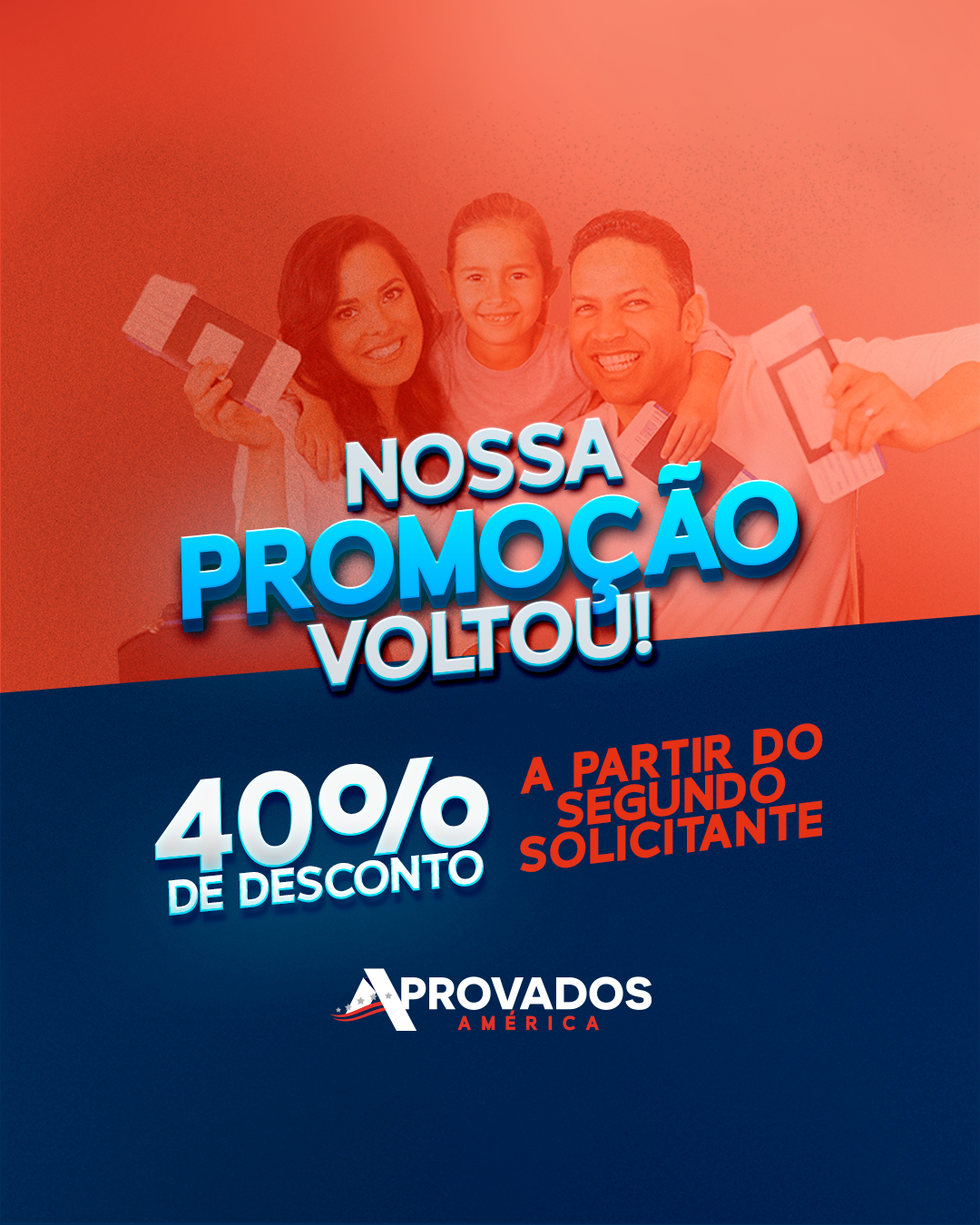 Nossa promoção voltou! 40% de desconto a partir do segundo solicitante ...